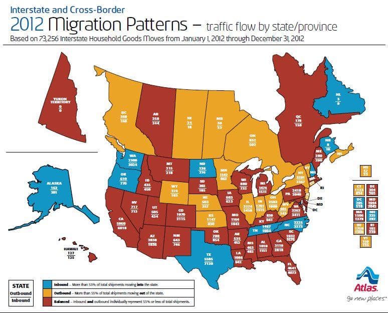 Where is America moving? Atlas Van Lines announces 2012 migration ...